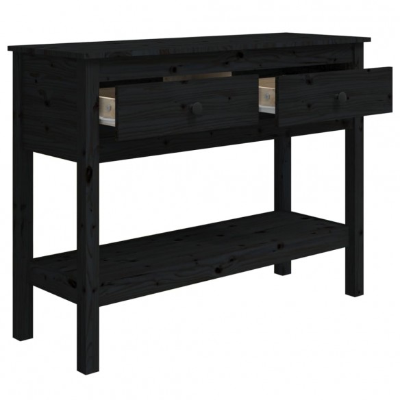 Table console Noir 100x35x75 cm Bois massif de pin