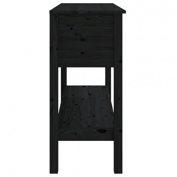 Table console Noir 100x35x75 cm Bois massif de pin