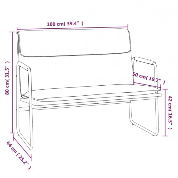 Banc Gris 100x64x80 cm Similicuir