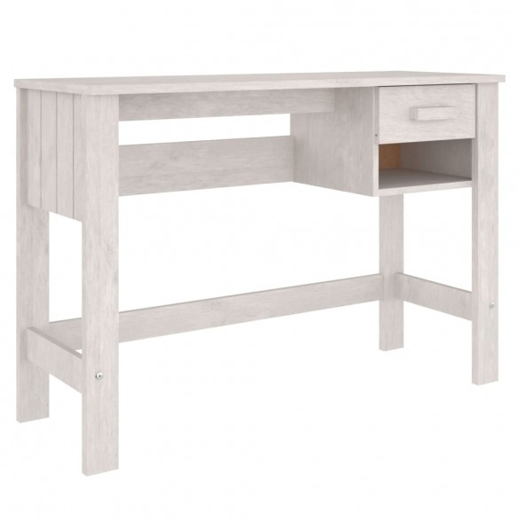 Bureau HAMAR Blanc 110x40x75 cm Bois massif de pin