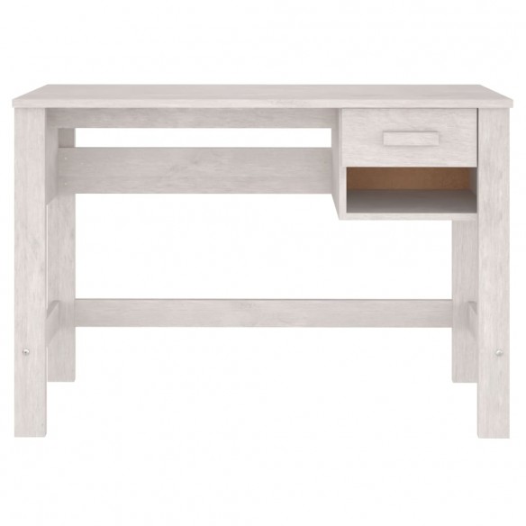 Bureau HAMAR Blanc 110x40x75 cm Bois massif de pin