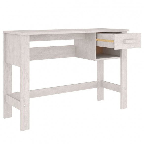 Bureau HAMAR Blanc 110x40x75 cm Bois massif de pin