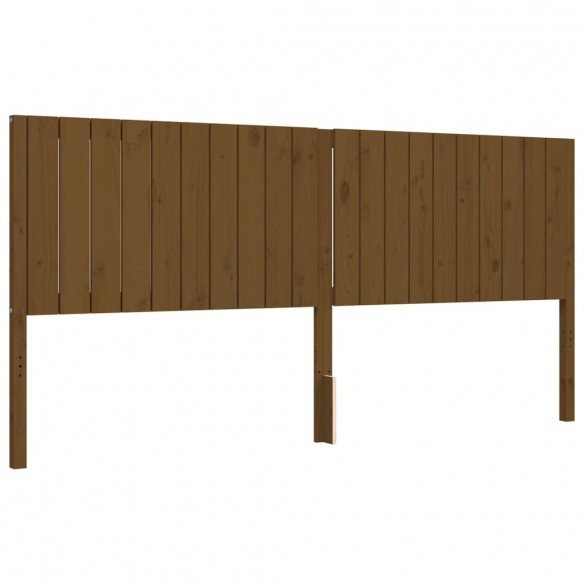 Cadre de lit avec tête de lit marron miel 200x200cm bois massif