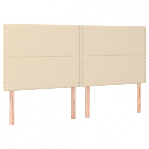 Têtes de lit 4 pcs Crème 100x5x78/88 cm Tissu