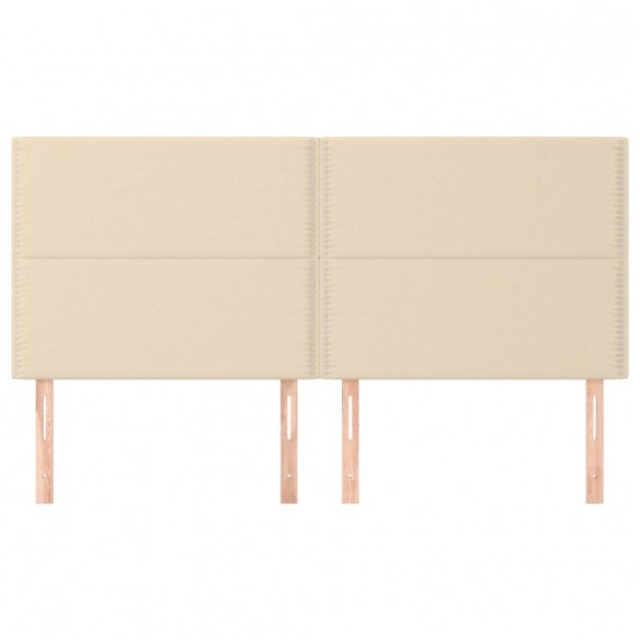 Têtes de lit 4 pcs Crème 100x5x78/88 cm Tissu