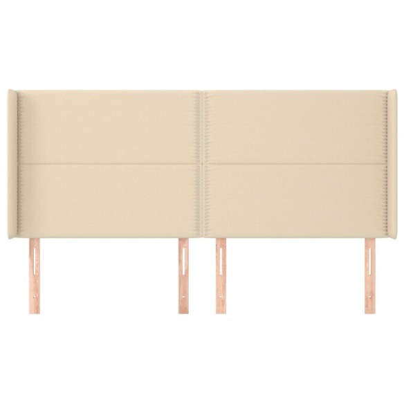 Tête de lit avec oreilles Crème 203x16x118/128 cm Tissu