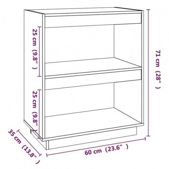 Bibliothèque 60x35x71 cm bois de pin massif