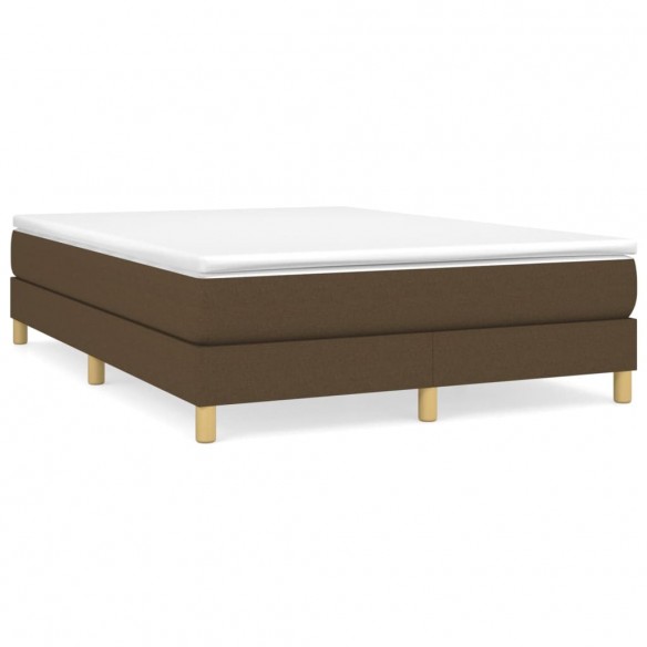 Cadre de lit avec matelas Marron foncé 140x190 cm