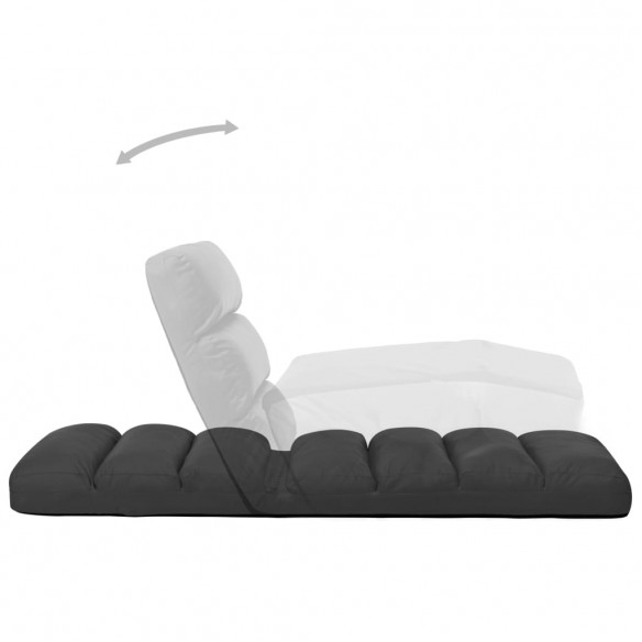 Chaise pliable de sol Anthracite Similicuir