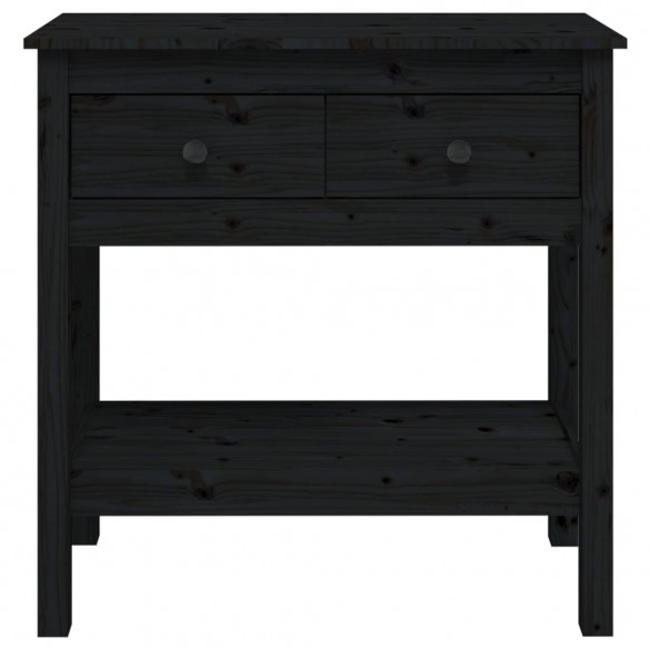 Table console Noir 75x35x75 cm Bois massif de pin