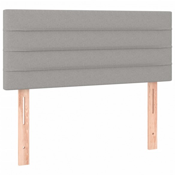 Cadre de lit avec matelas et LED Gris clair 90x190cm