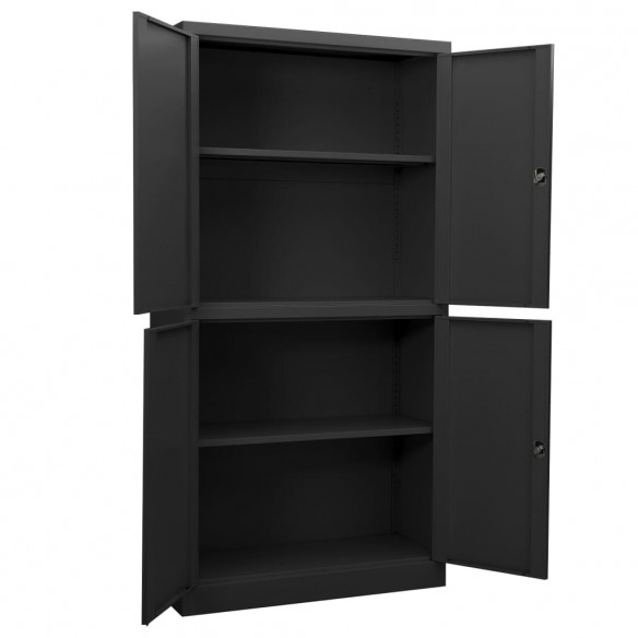 Armoire de bureau Anthracite 90x40x180 cm Acier