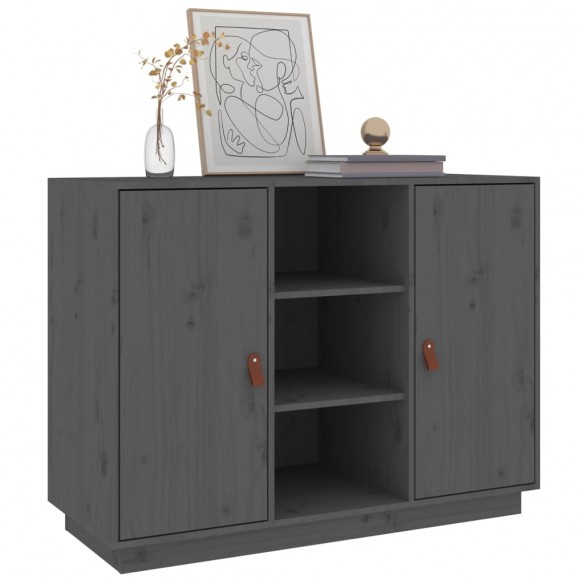 Buffet Gris 100x40x75 cm Bois massif de pin