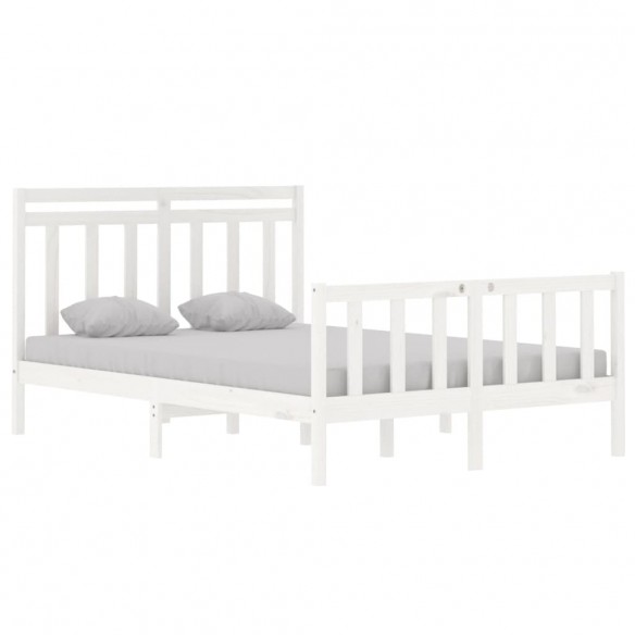 Cadre de lit Blanc Bois massif 140x190 cm