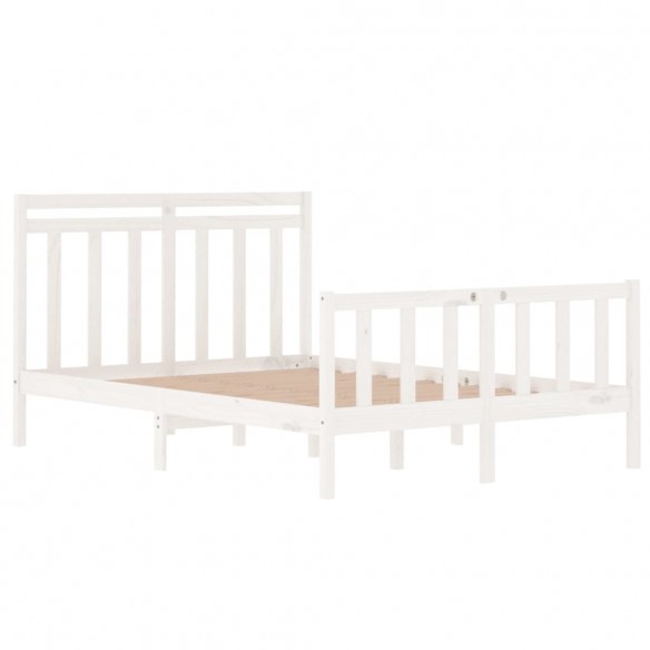 Cadre de lit Blanc Bois massif 140x190 cm