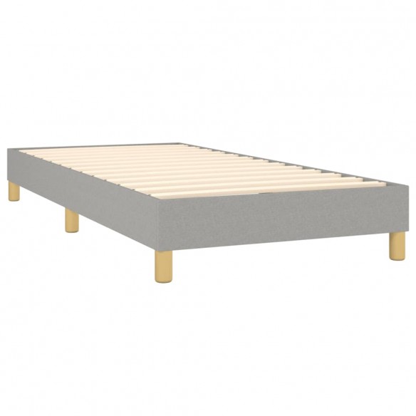 Cadre de lit avec matelas Gris foncé 80x200 cm Tissu