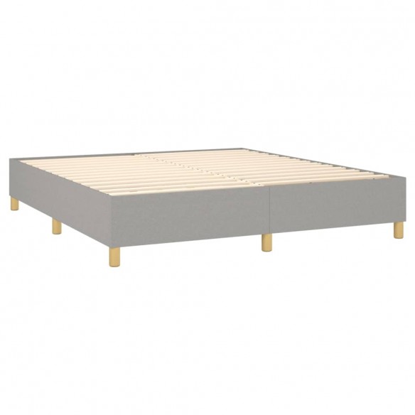 Cadre de lit avec matelas Gris clair 200x200cm Tissu