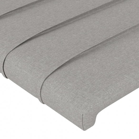 Cadre de lit avec tête de lit Gris clair 200x200 cm Tissu