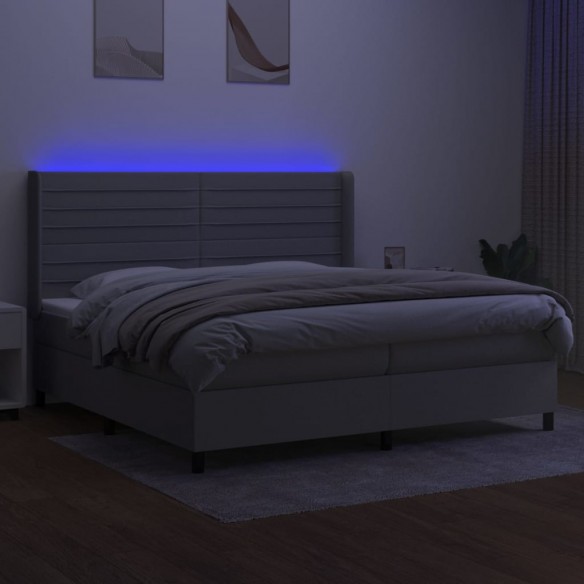 Cadre de lit matelas LED Gris clair 200x200 cm Tissu