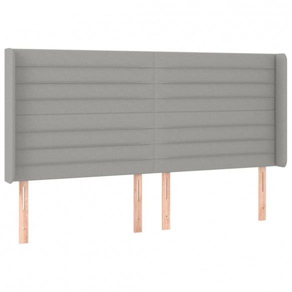 Cadre de lit matelas LED Gris clair 200x200 cm Tissu