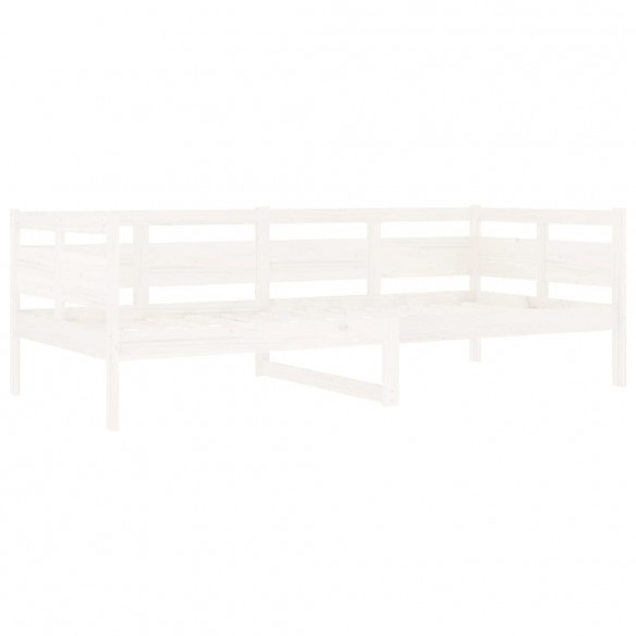 Lit de jour blanc bois de pin massif 90x200 cm