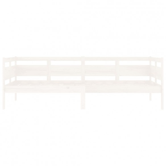 Lit de jour blanc bois de pin massif 90x200 cm