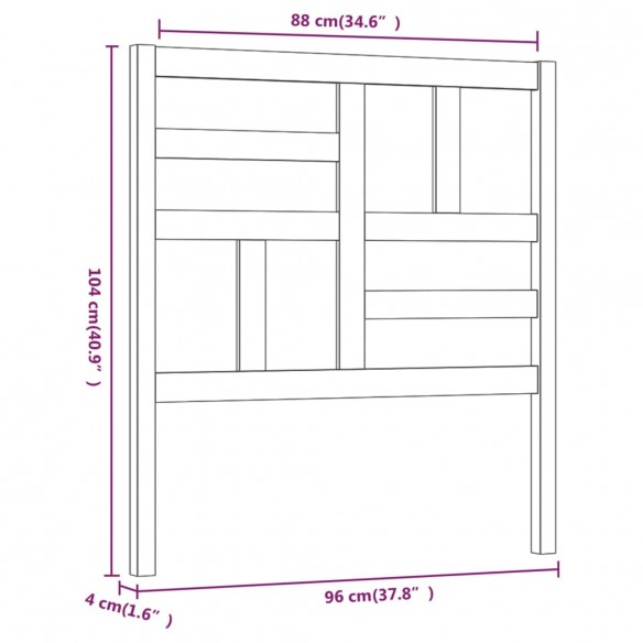 Tête de lit Marron miel 96x4x104 cm Bois massif de pin