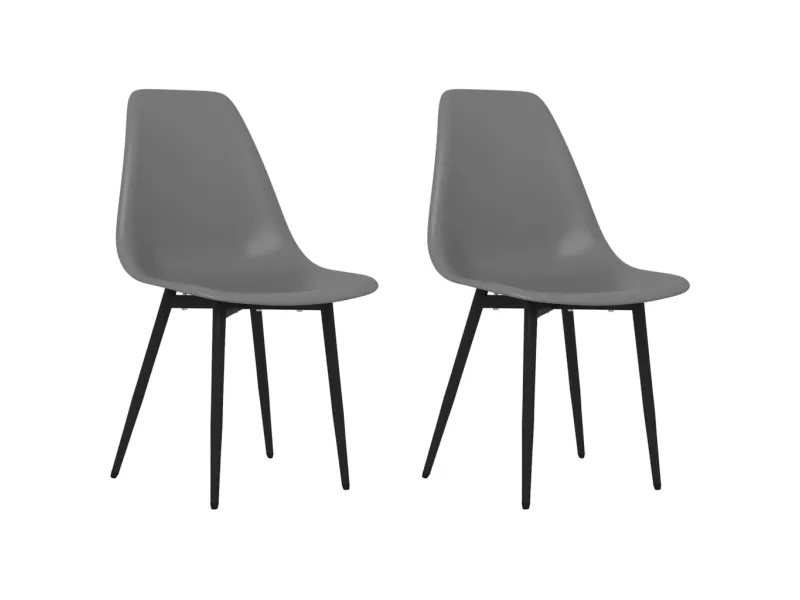 Chaises à manger lot de 2 gris PP