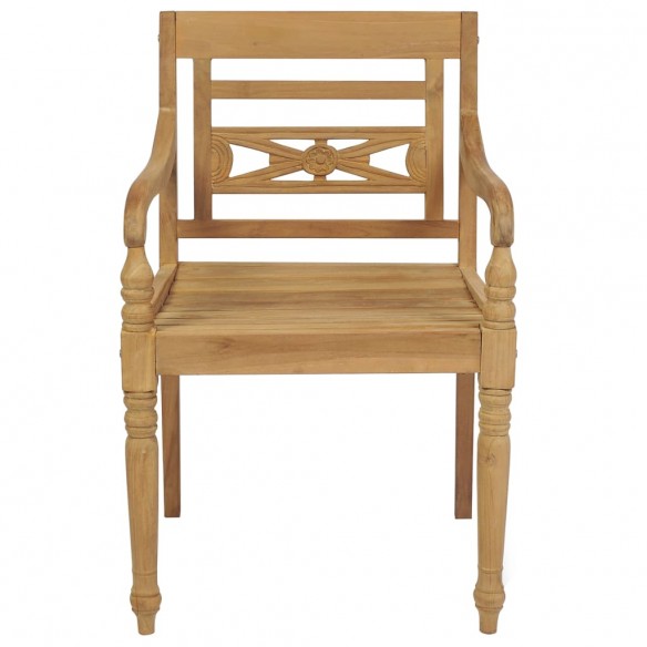 Chaises Batavia avec coussins 6 pcs Bois de teck solide