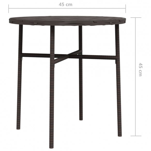 Table à thé Marron 45 cm Résine tressée