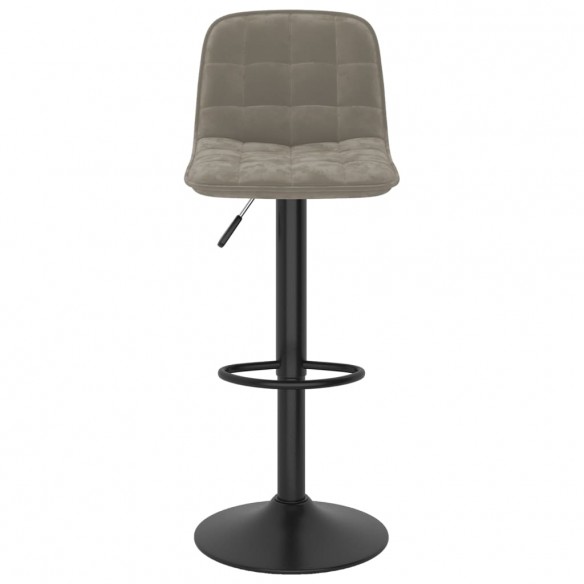 Tabourets de bar lot de 2 gris clair velours