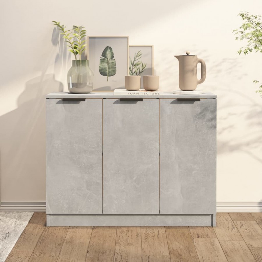 Buffet Gris béton 90,5x30x70 cm Bois d'ingénierie