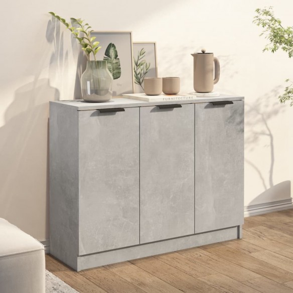 Buffet Gris béton 90,5x30x70 cm Bois d'ingénierie