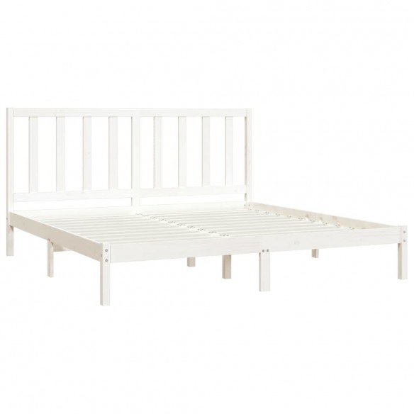 Cadre de lit Blanc Bois de pin massif 180x200 cm Super King