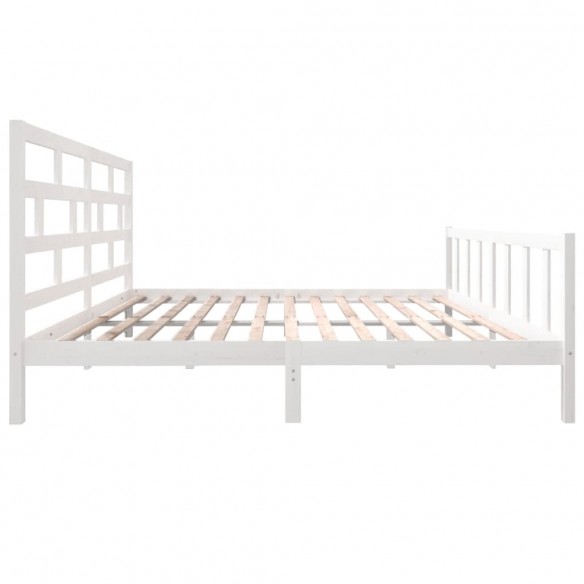 Cadre de lit Blanc Bois de pin massif 180x200 cm Super King