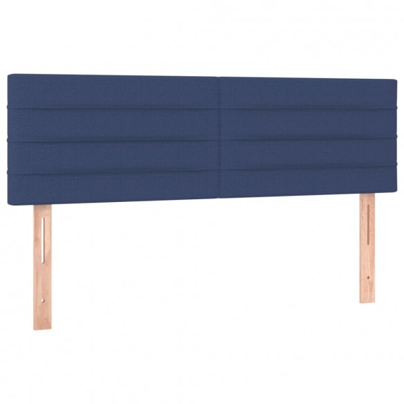 Cadre de lit avec matelas Bleu 140x190 cm Tissu