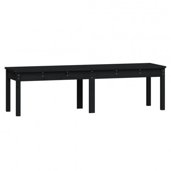 Banc de jardin à 2 places noir 159,5x44x45cm bois massif de pin