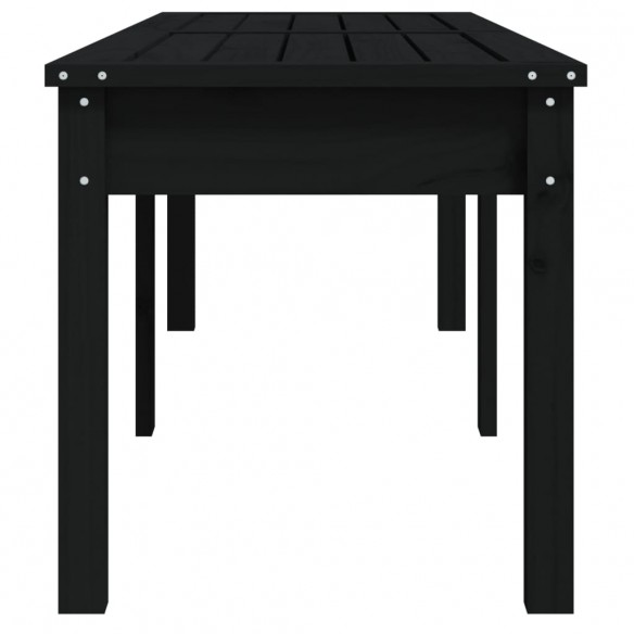 Banc de jardin à 2 places noir 159,5x44x45cm bois massif de pin