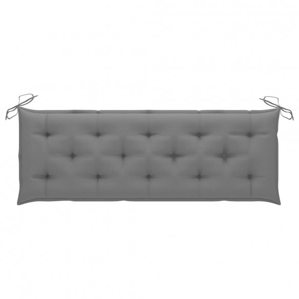 Banc de jardin 3 places avec coussin 150 cm Gris Eucalyptus