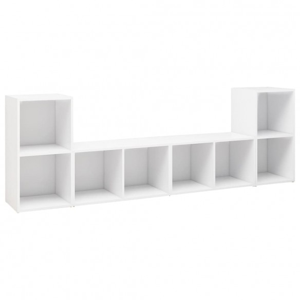 Meubles TV 4 pcs Blanc 72x35x36,5 cm Aggloméré