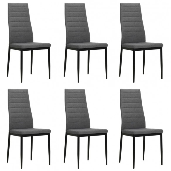 Chaises à manger lot de 6 gris clair tissu