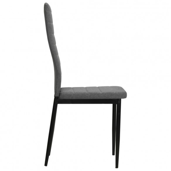 Chaises à manger lot de 6 gris clair tissu