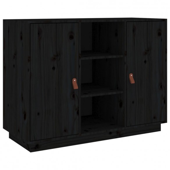 Buffet Noir 100x40x75 cm Bois massif de pin