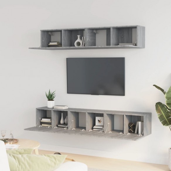 Ensemble de meubles TV 5 pcs Sonoma gris Bois d'ingénierie