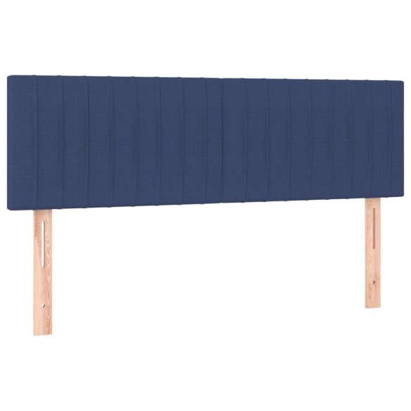 Cadre de lit avec matelas Bleu 140x190 cm Tissu