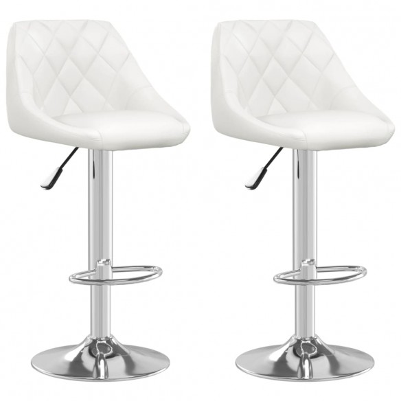 Tabourets de bar lot de 2 blanc similicuir