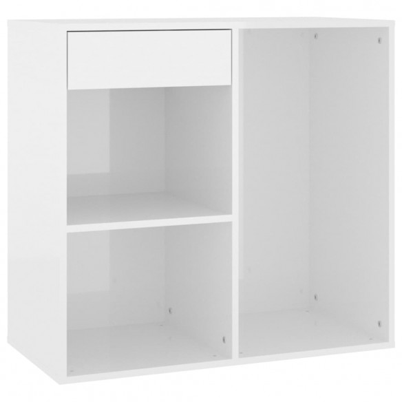 Armoire cosmétique Blanc brillant 80x40x75 cm Bois d'ingénierie