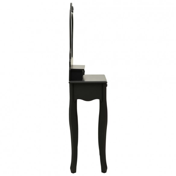 Ensemble de coiffeuse avec tabouret Noir 50x59x136 cm Paulownia