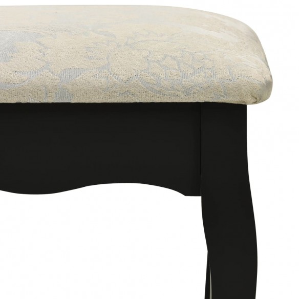 Ensemble de coiffeuse avec tabouret Noir 50x59x136 cm Paulownia