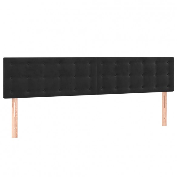 Cadre de lit et matelas Noir 200x200 cm Velours